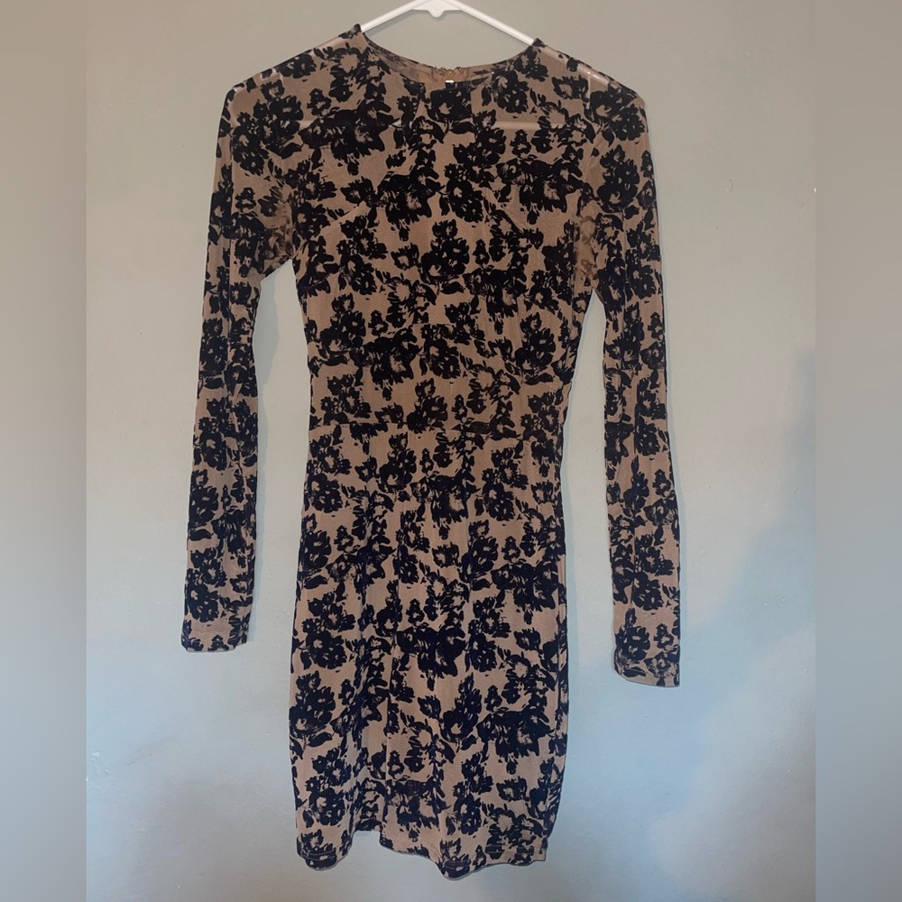 Windsor Velvet Floral Long Sleeve Dress
